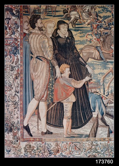 Le Tournoi, réalisé par un atelier de Bruxelles, vers 1582-85 (détail) - Lucas de Heere