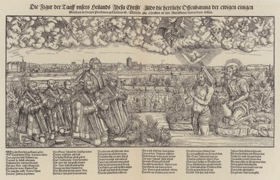 Frédéric III, électeur de Saxe et Martin Luther assistant au baptême du Christ - Lucas the Elder (after) Cranach