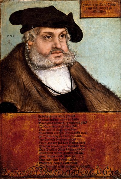 Portrait de Frédéric III le Sage, Grand Électeur de Saxe - Lucas the Elder Cranach