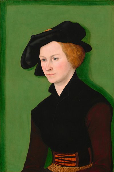 Portrait de femme, jeune femme vêtue de velours noir - Lucas the Elder Cranach
