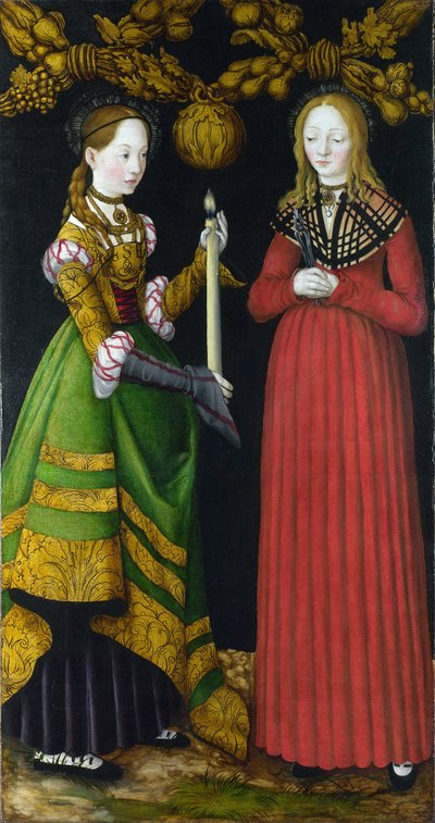 Sainte Geneviève et Sainte Apolline (ou Apollonie). - Lucas the Elder Cranach