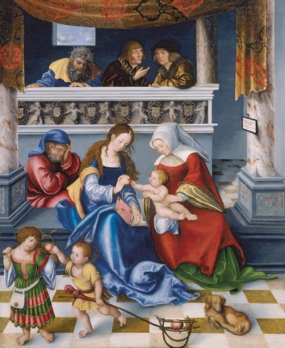 La Sainte Parenté (dite Retable de Torgau) panneau central - Lucas the Elder Cranach
