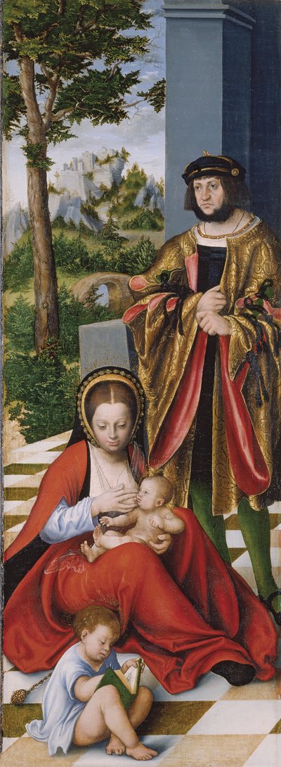 La Sainte Parenté (dite Retable de Torgau) panneau gauche - Lucas the Elder Cranach