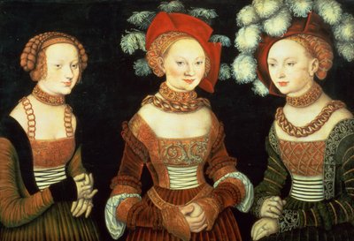 Trois princesses de Saxe, Sibylla, Emilia et Sidonia, filles du duc Heinrich de Frommen - Lucas the Elder Cranach