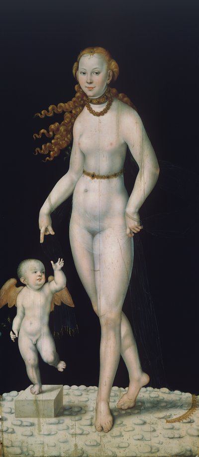 Vénus et Cupidon, peint sur panneau - Lucas the Younger Cranach