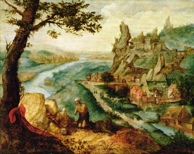 Saint Jérôme dans un paysage - Lucas van (c.1490 c.1570) Gassel