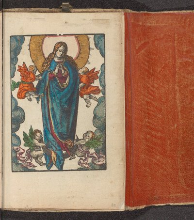 Marie en reine du ciel debout sur le croissant de lune - Lucas van Leyden (workshop of)