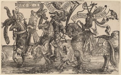 Arthur, Charlemagne, Godefroy de Bouillon - Lucas van Leyden