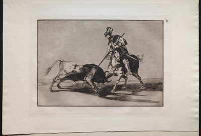 Corridas : El Cid Campeador transperçant un autre taureau - Lucas van Leyden