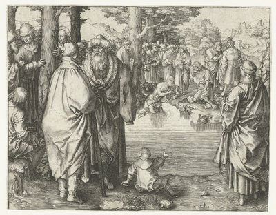 Baptême du Christ dans le Jourdain - Lucas van Leyden