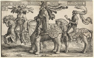 Hector de Troie, Alexandre de Macédoine, Jules César, des Neuf Héros - Lucas van Leyden