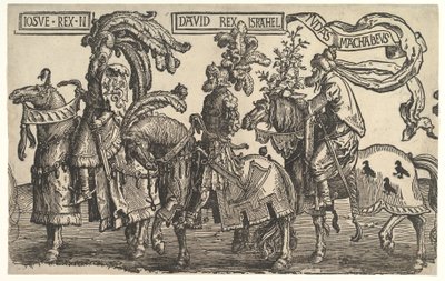Josué, David et Judas Maccabée, des Neuf Héros, vers 1520 - Lucas van Leyden
