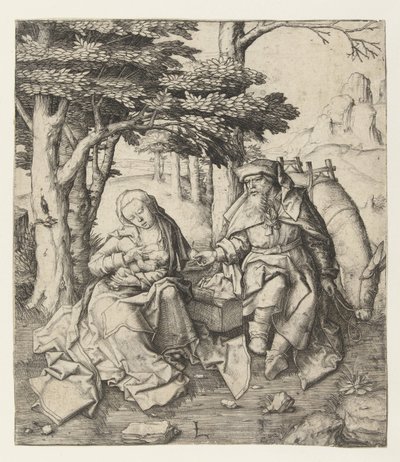 Repos pendant la fuite en Égypte - Lucas van Leyden