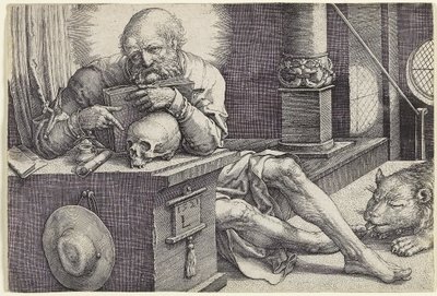 Saint Jérôme dans son étude, 1521 - Lucas van Leyden