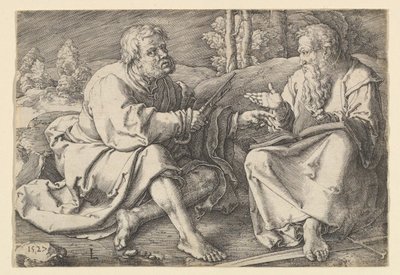 Saints Pierre et Paul assis dans un paysage, 1527 - Lucas van Leyden