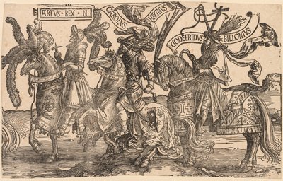 Les Neuf Héros : Arthur, Charlemagne, Godefroy de Bouillon - Lucas van Leyden