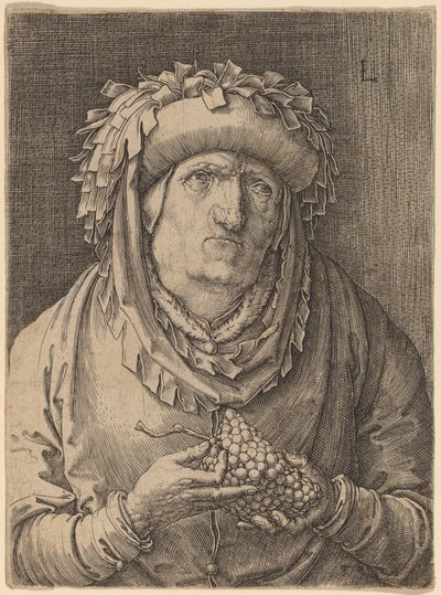 La Vieille Femme avec des Raisins - Lucas van Leyden