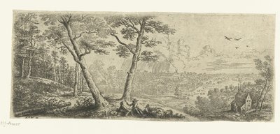 Paysage avec deux hommes conversant - Lucas van Uden