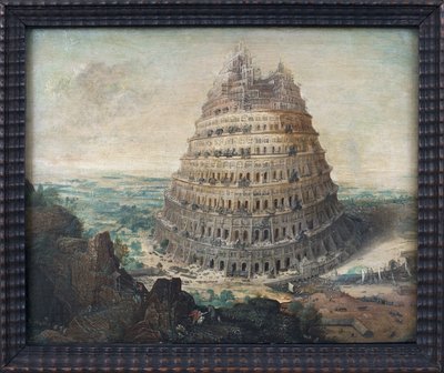 Tour de Babel. Peinture de Lucas Van Valkenborch (vers 1535-1597), huile sur bois, art flamand - Lucas van Valckenborch