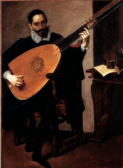 Portrait du musicien de la chapelle ducale Gerolamo Gallo, peinture de Luciano Borzone (1590-1645) Gênes, Galleria di Palazzo Bianco - Luciano Borzone