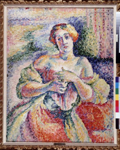 Femme en rose et bleu - Lucie Cousturier