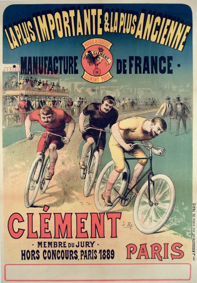 Affiche publicitaire pour les cycles Clément, 1891 - Lucien Baylac