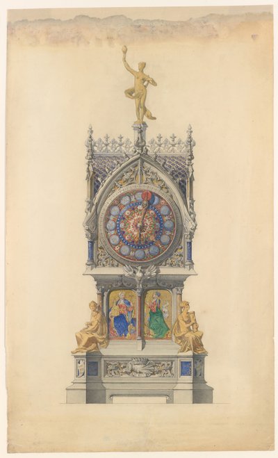Conception pour une horloge émaillée, vers 1882 - Lucien Falize