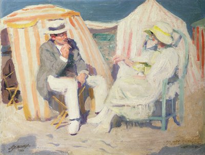 Conversation sur la plage - Lucien Hector Jonas