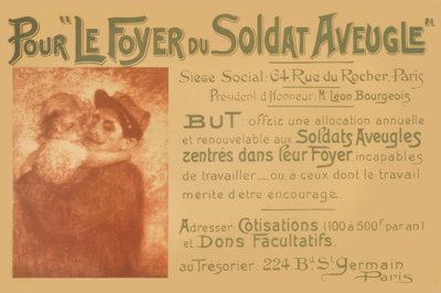 Un soldat aveugle tenant une petite fille dans ses bras - Lucien Levy-Dhurmer