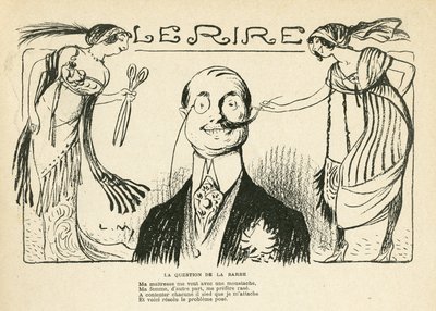 Illustration dans Le Rire, 23/03/12 - la question de la barbe (gravure) - Lucien Metivet