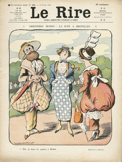 Illustration dans Le Rire, 27/07/12 - Dernière mode (gravure) - Lucien Metivet