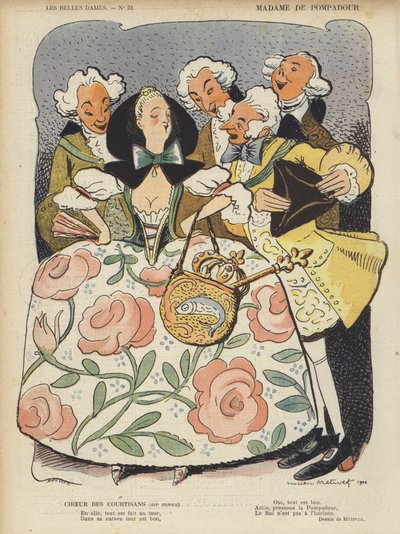 Madame de Pompadour, Illustration pour Le Rire - Lucien Metivet