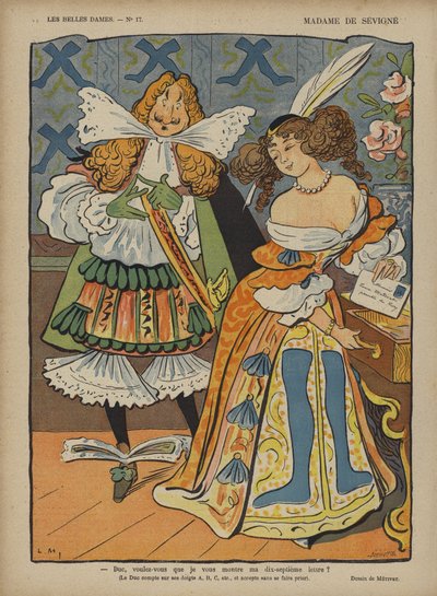 Madame de Sévigné, Illustration pour Le Rire - Lucien Metivet