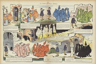 Visite au vieux château. Illustration pour Le Rire - Lucien Metivet