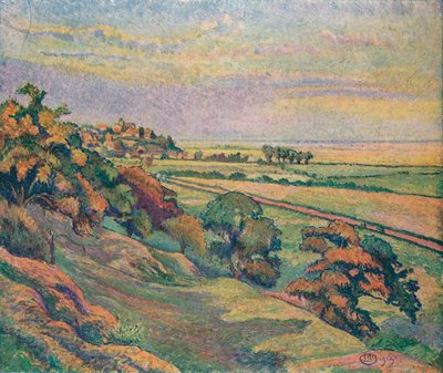 Rye depuis Cadborough, Coucher de soleil, 1913 - Lucien Pissaro