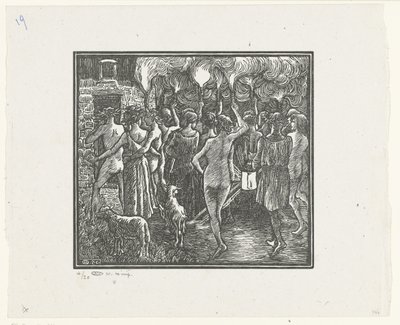 La procession aux flambeaux - Lucien Pissarro