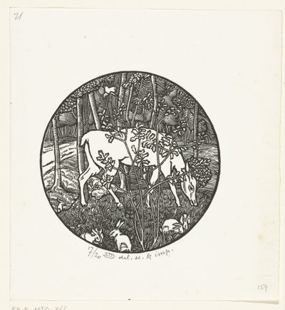 Cerf broutant - Lucien Pissarro