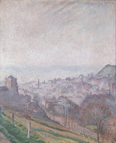 Hastings : Brouillard, soleil et fumée, 1918 - Lucien Pissarro