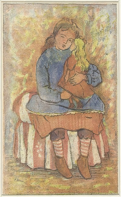 Fille avec poupée - Lucien Pissarro