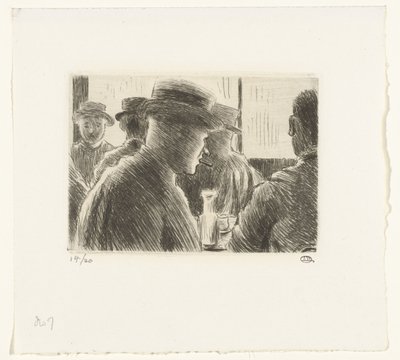 Hommes dans un café - Lucien Pissarro