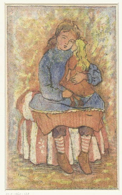 Fille avec poupée - Lucien Pissarro