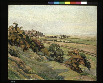 Rye depuis Cadborough, coucher de soleil - Lucien Pissarro