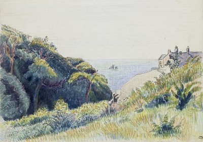 La maison des garde-côtes, Ecclesbourne, 1918 - Lucien Pissarro