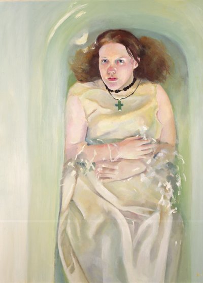 Fille dans son bain, 2004 (huile sur toile) - Lucinda Arundell