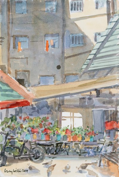 Chiffons orange séchant, Mahane Yehuda, Jérusalem - Lucy Willis