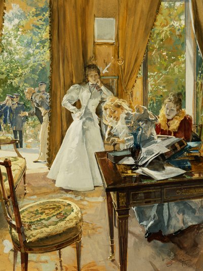 Dans le salon, 1897 - Ludek or Ludwig Marold