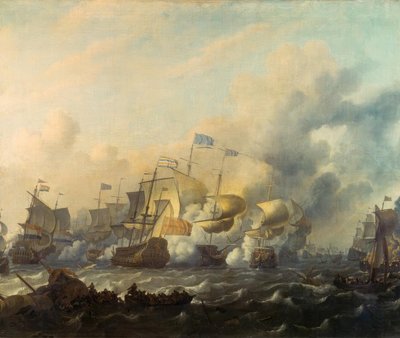 Une bataille navale entre Hollandais et Anglais - Ludolf Backhuysen