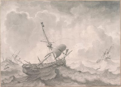 Navires sur mer agitée - Ludolf Backhuysen
