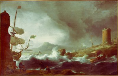 Mer orageuse sur une côte montagneuse - Ludolf Backhuysen
