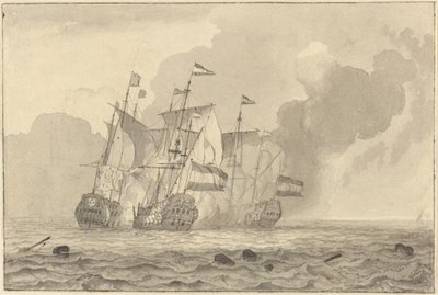 Une bataille en mer - Ludolf Backhuyzen